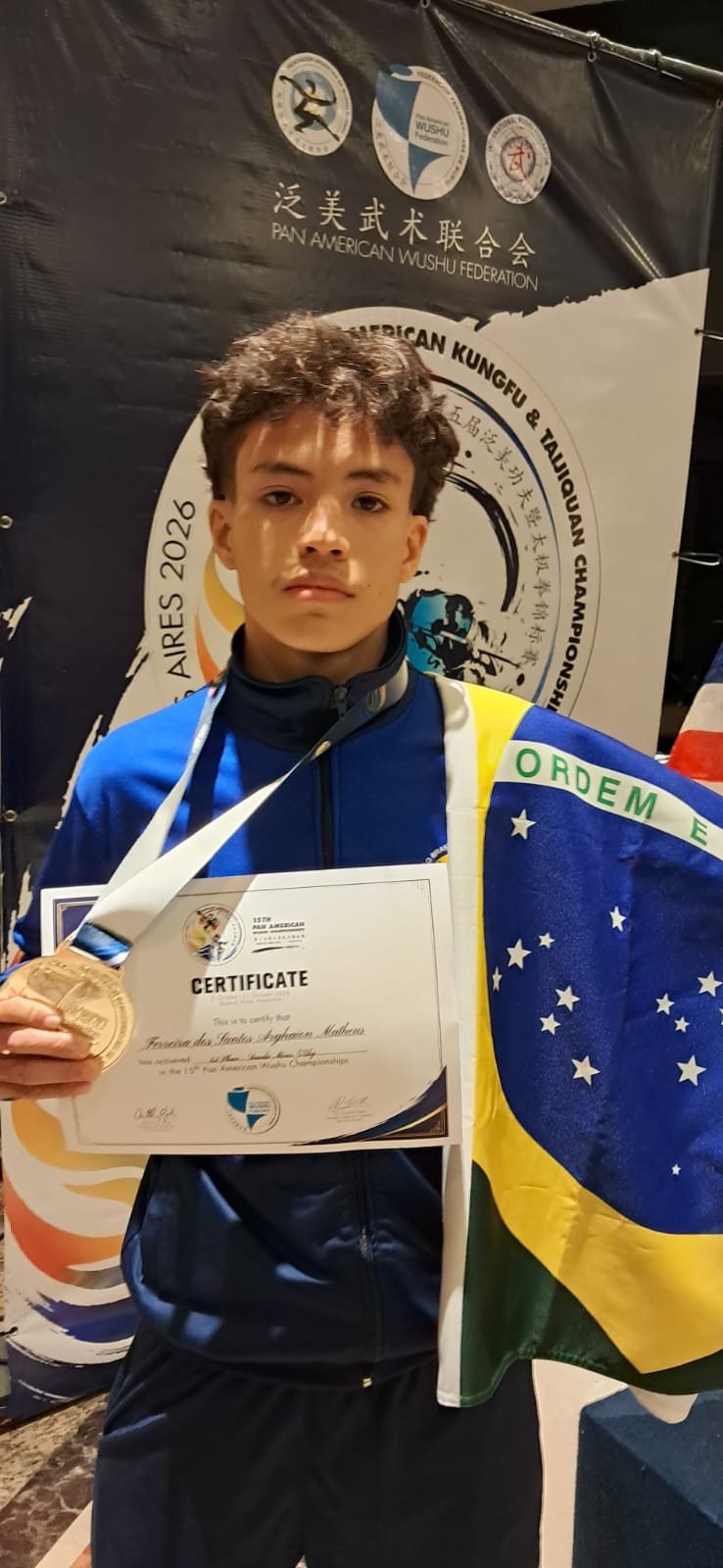 Atleta de Senador Canedo conquista título inédito de campeão pan-americano de Kung Fu